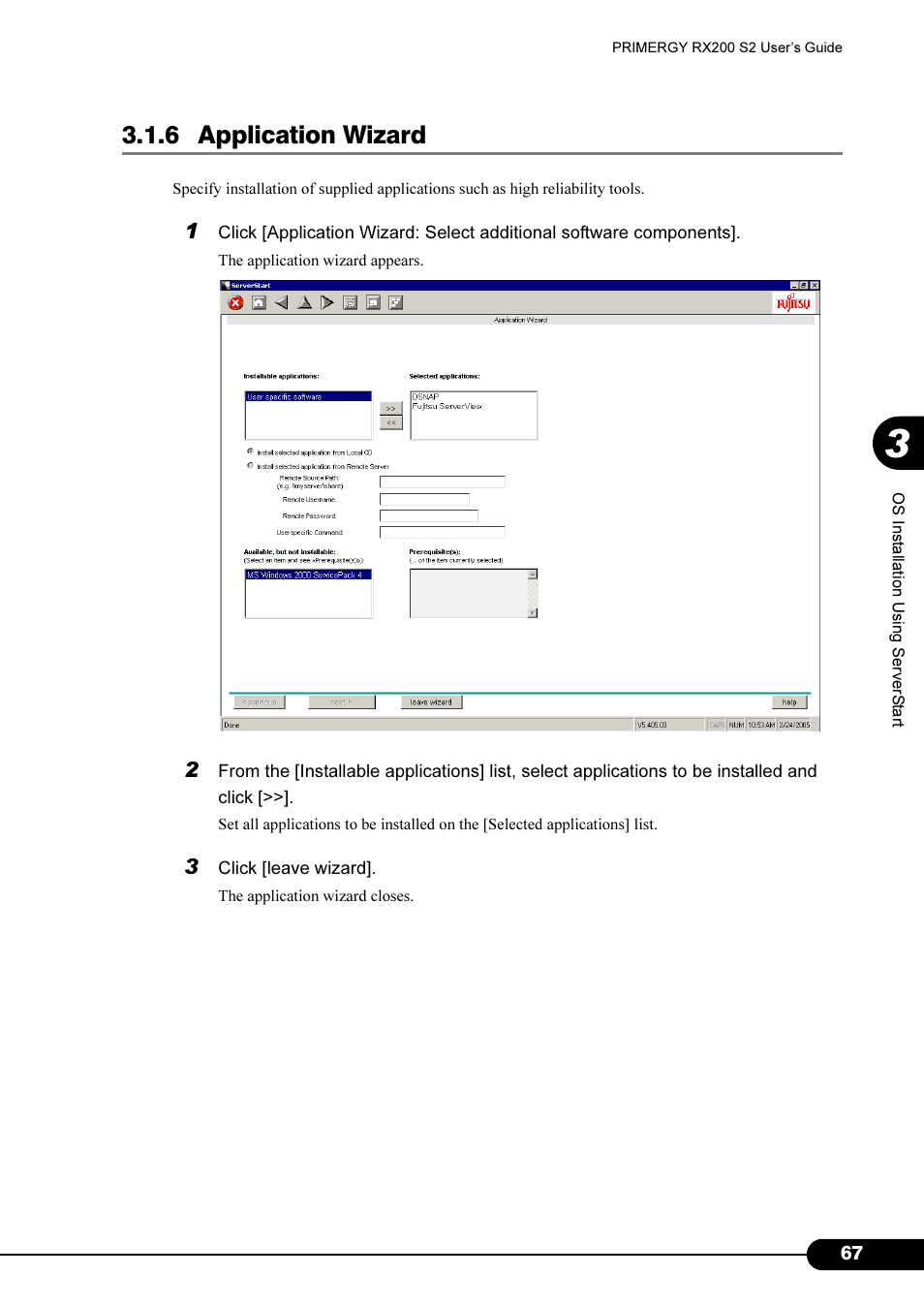 6 application wizard | FUJITSU Primergy RX200 S2 User Manual | Page 67 / 307