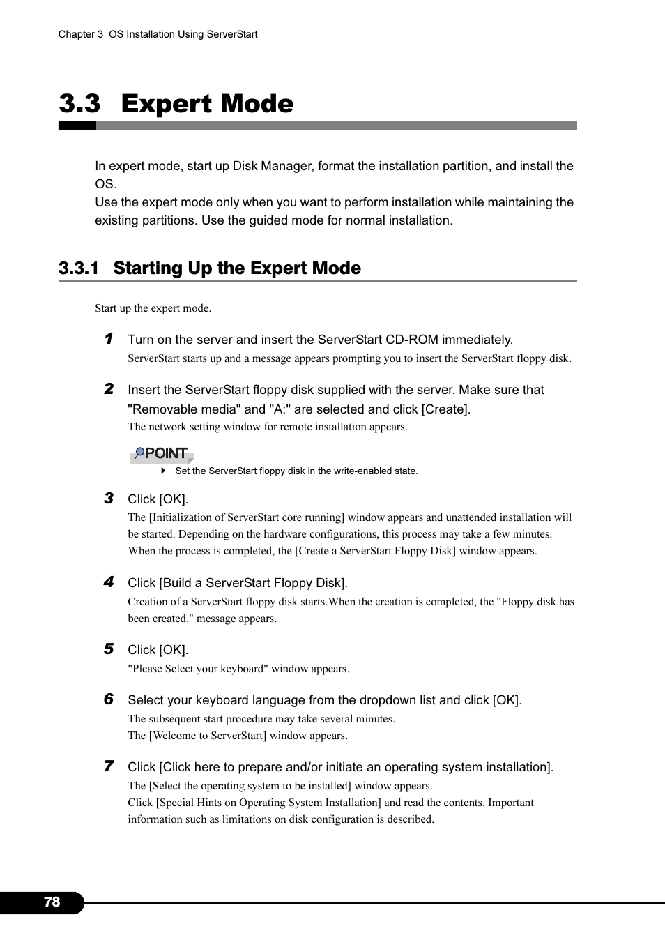 3 expert mode, 1 starting up the expert mode | FUJITSU Primergy RX200 S2 User Manual | Page 78 / 307