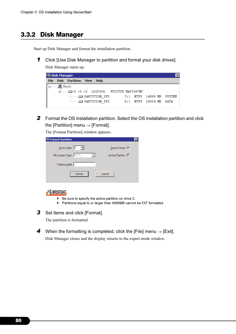 2 disk manager | FUJITSU Primergy RX200 S2 User Manual | Page 80 / 307