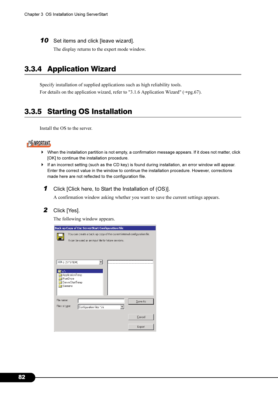 4 application wizard, 5 starting os installation | FUJITSU Primergy RX200 S2 User Manual | Page 82 / 307