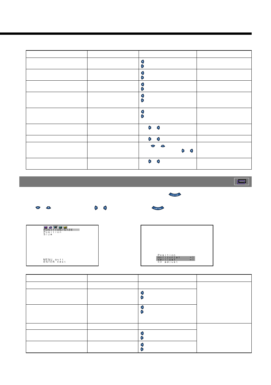 Using the position/size menu | FUJITSU PDS4234W User Manual | Page 21 / 48