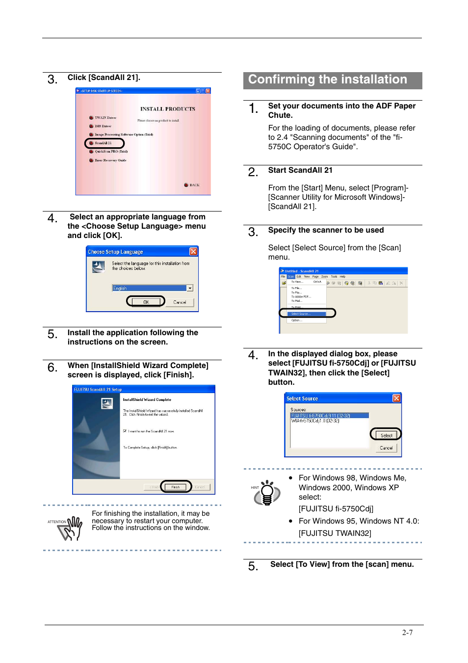 Confirming the installation | FUJITSU fi-5750C User Manual | Page 23 / 40