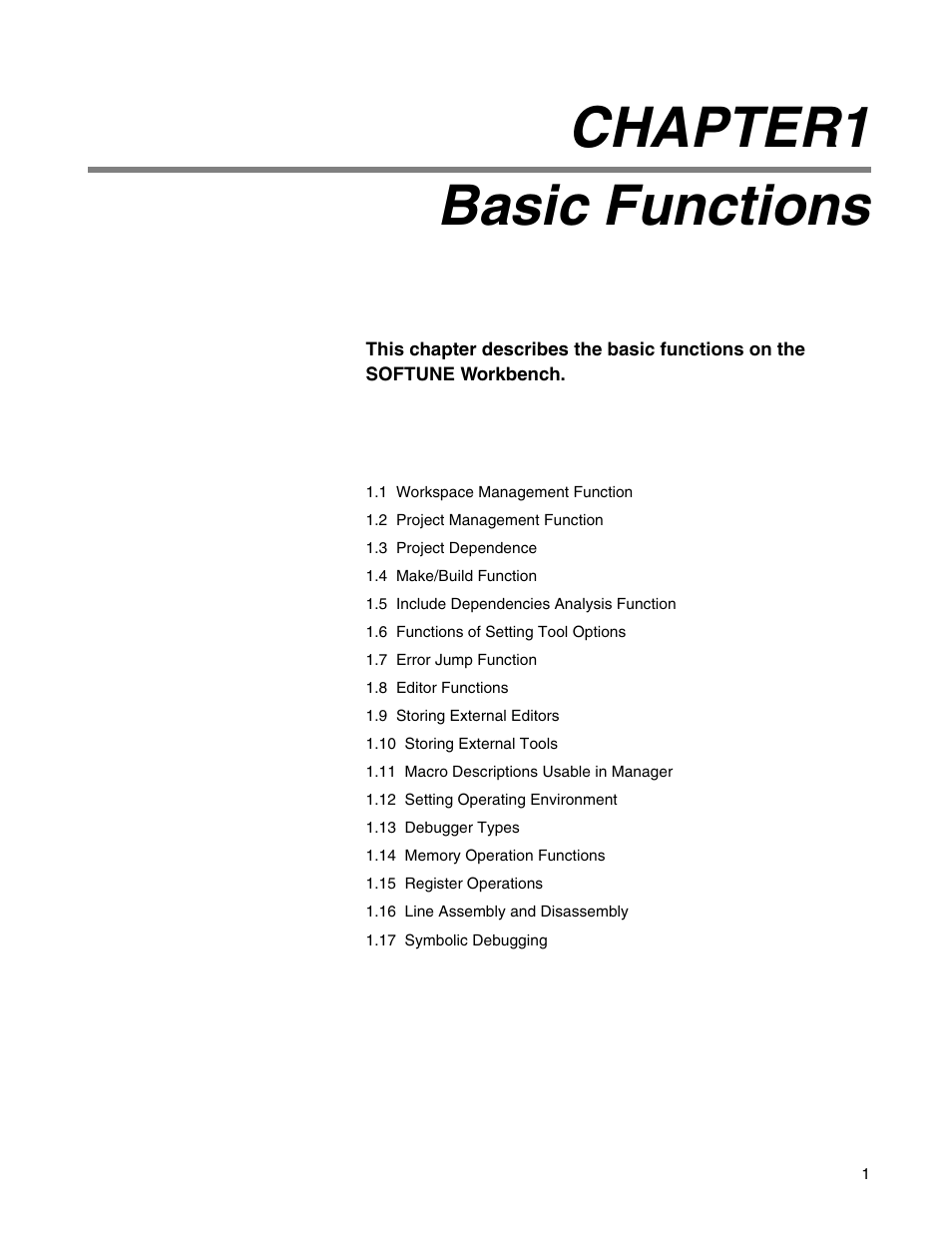 Chapter1 basic functions, Chapter1, Basic functions | FUJITSU CM71-00329-7E User Manual | Page 11 / 234