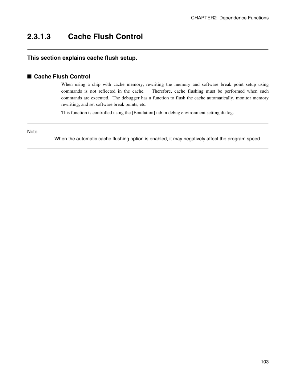 3 cache flush control, Cache flush control | FUJITSU CM71-00329-7E User Manual | Page 113 / 234
