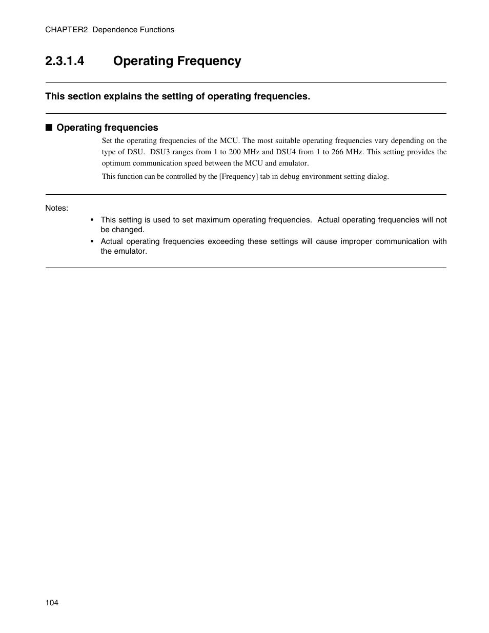 4 operating frequency, Operating frequency | FUJITSU CM71-00329-7E User Manual | Page 114 / 234