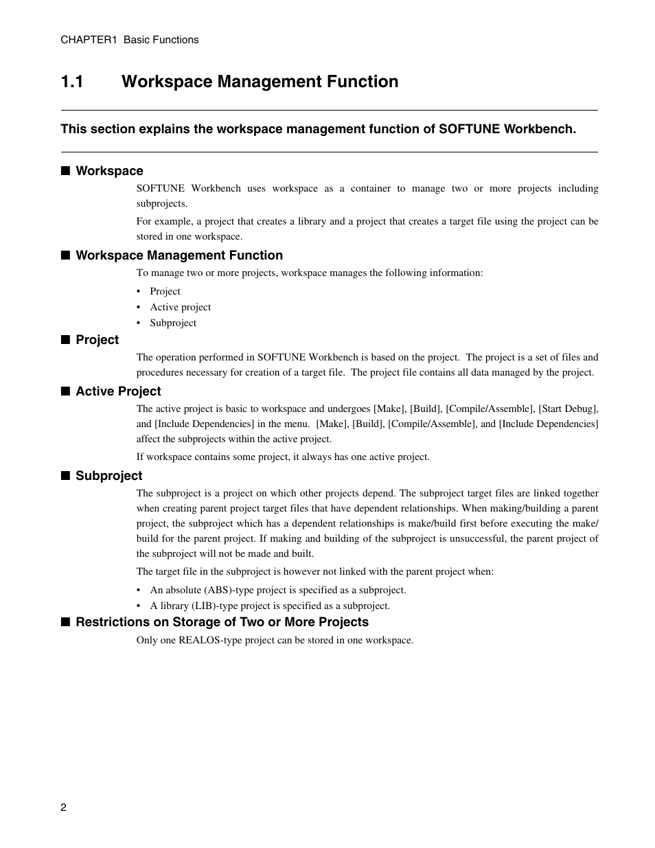 1 workspace management function, Workspace management function | FUJITSU CM71-00329-7E User Manual | Page 12 / 234