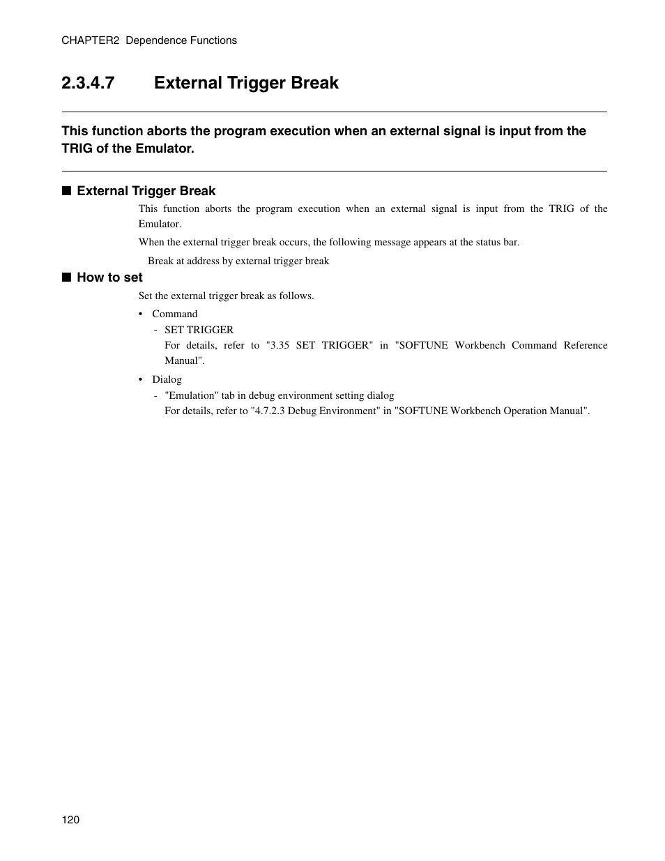 7 external trigger break, External trigger break | FUJITSU CM71-00329-7E User Manual | Page 130 / 234