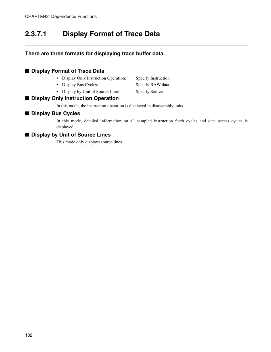 1 display format of trace data, Display format of trace data | FUJITSU CM71-00329-7E User Manual | Page 142 / 234