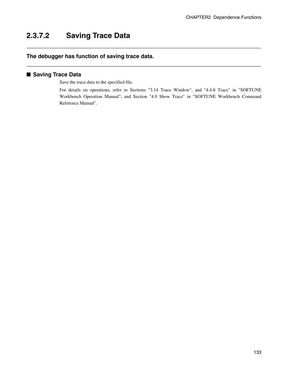 2 saving trace data, Saving trace data | FUJITSU CM71-00329-7E User Manual | Page 143 / 234