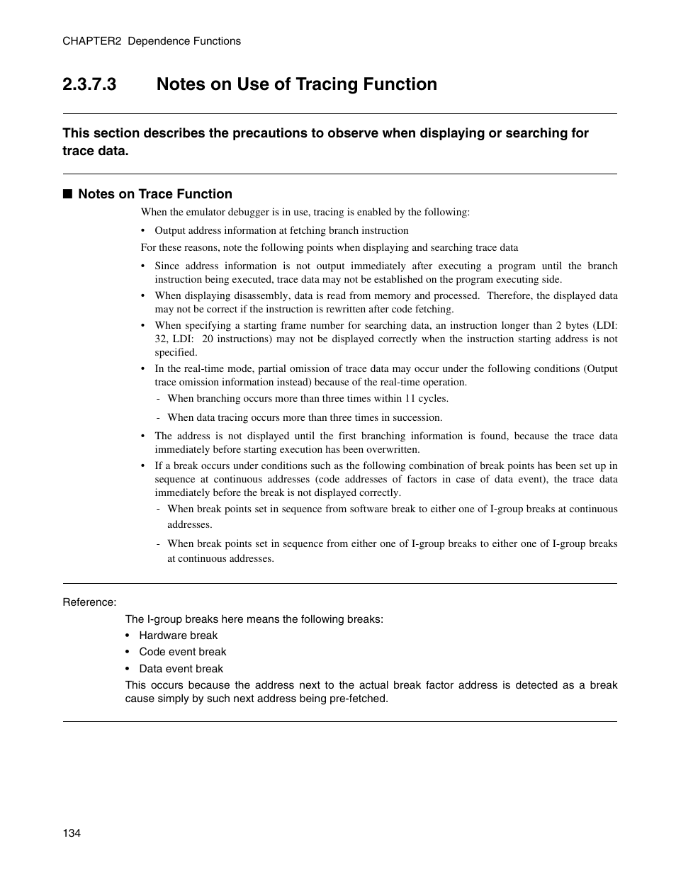 3 notes on use of tracing function, Notes on use of tracing function | FUJITSU CM71-00329-7E User Manual | Page 144 / 234