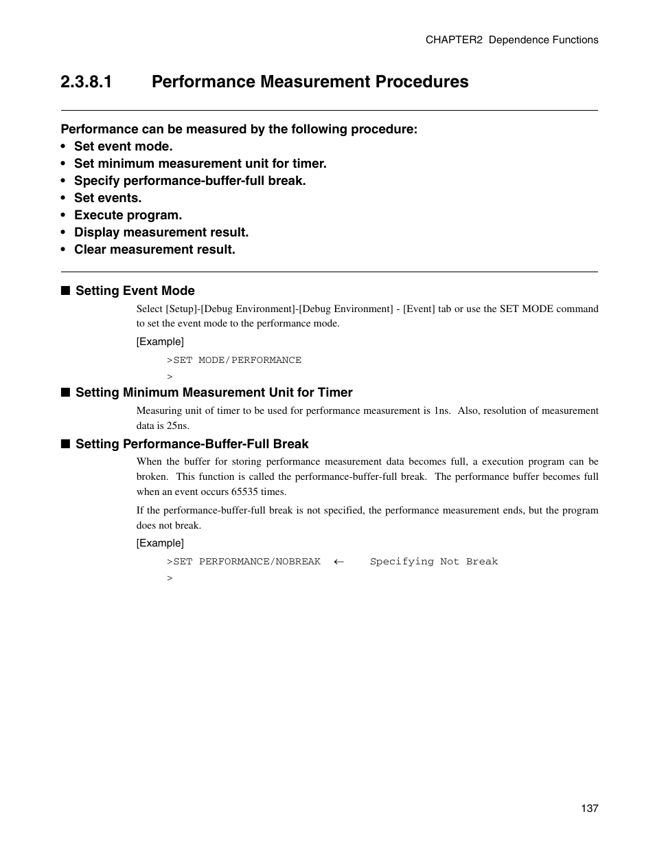 1 performance measurement procedures, Performance measurement procedures | FUJITSU CM71-00329-7E User Manual | Page 147 / 234