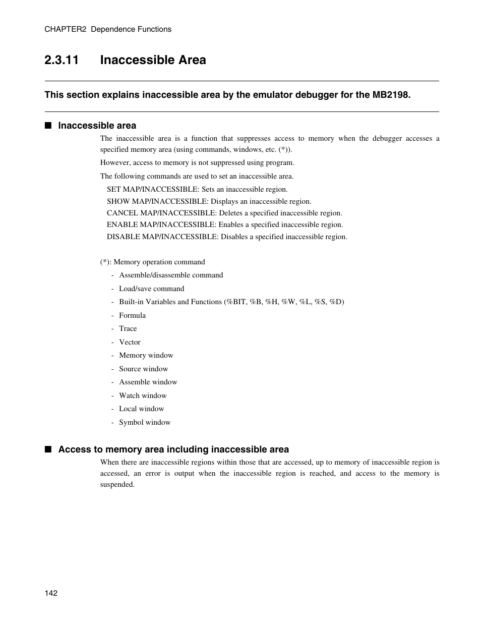 11 inaccessible area, Inaccessible area | FUJITSU CM71-00329-7E User Manual | Page 152 / 234