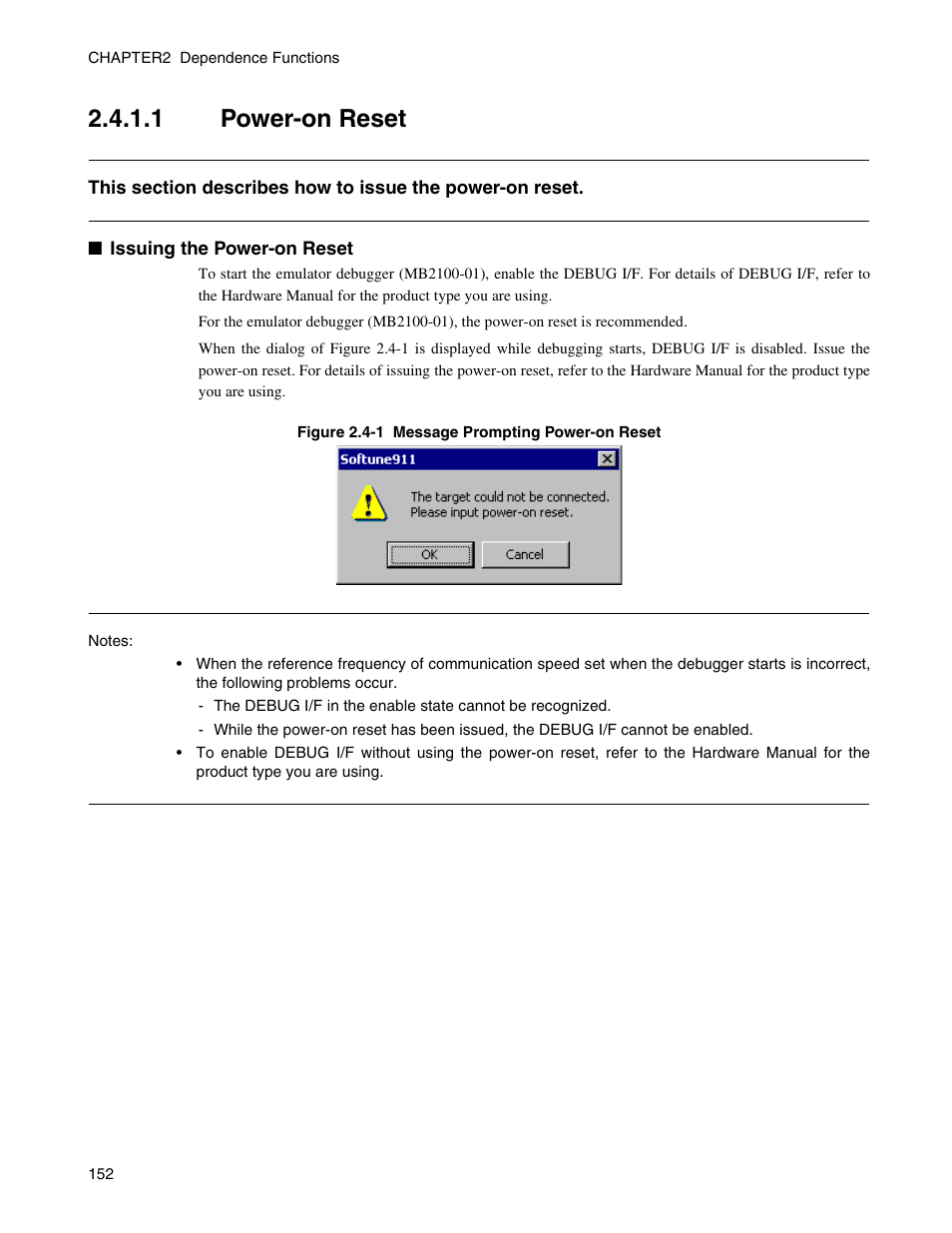 1 power-on reset, Power-on reset | FUJITSU CM71-00329-7E User Manual | Page 162 / 234