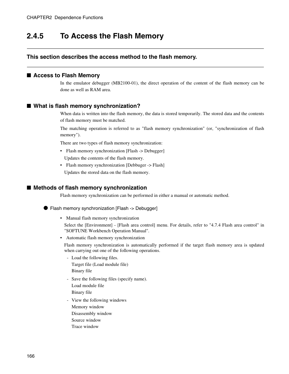 5 to access the flash memory, To access the flash memory | FUJITSU CM71-00329-7E User Manual | Page 176 / 234