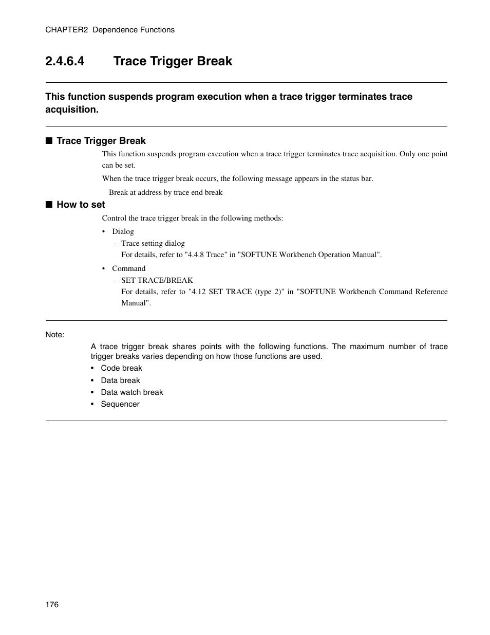 4 trace trigger break, Trace trigger break | FUJITSU CM71-00329-7E User Manual | Page 186 / 234
