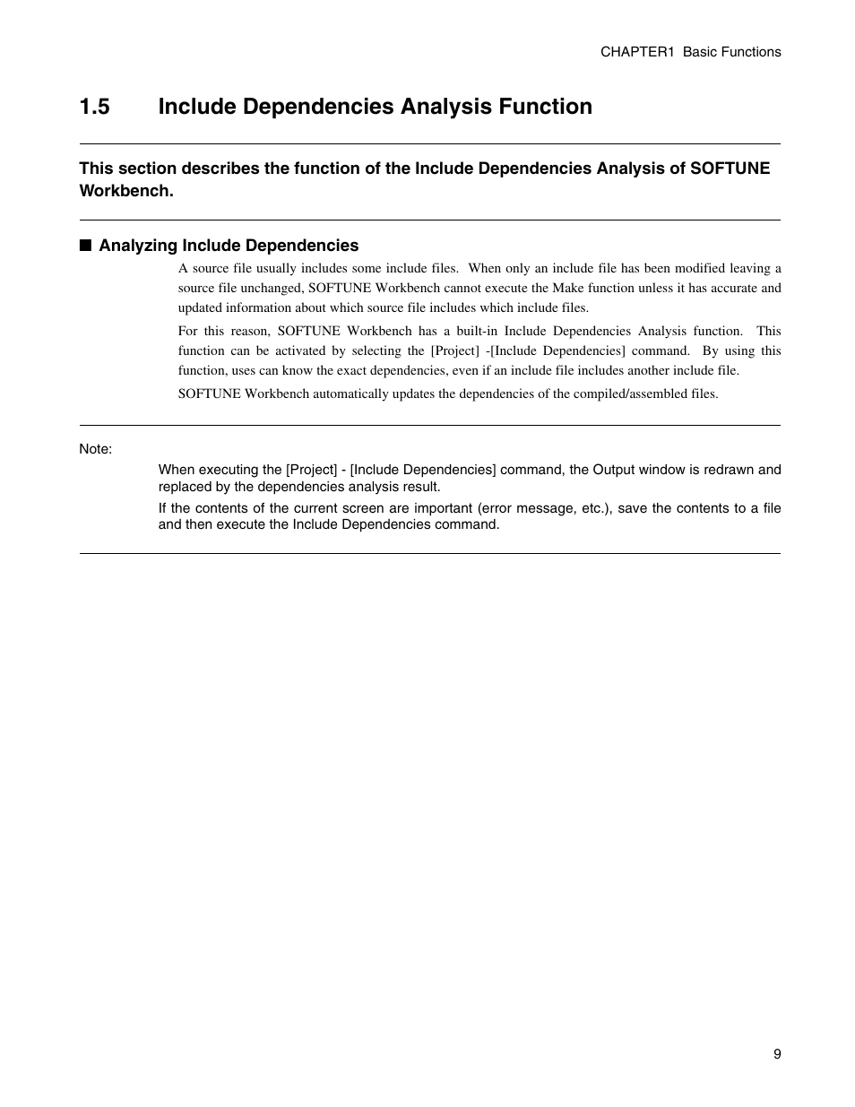 5 include dependencies analysis function, Include dependencies analysis function | FUJITSU CM71-00329-7E User Manual | Page 19 / 234