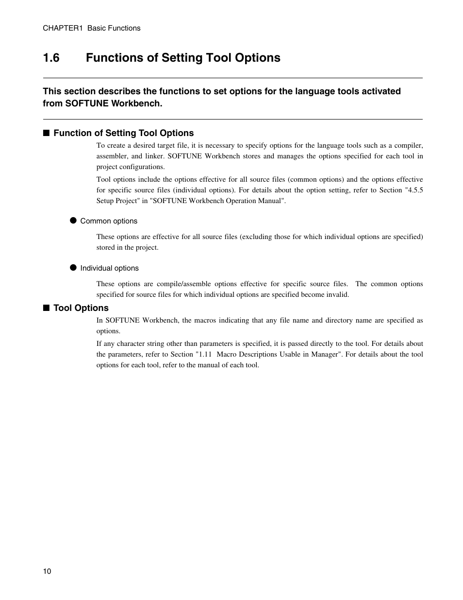 6 functions of setting tool options, Functions of setting tool options | FUJITSU CM71-00329-7E User Manual | Page 20 / 234