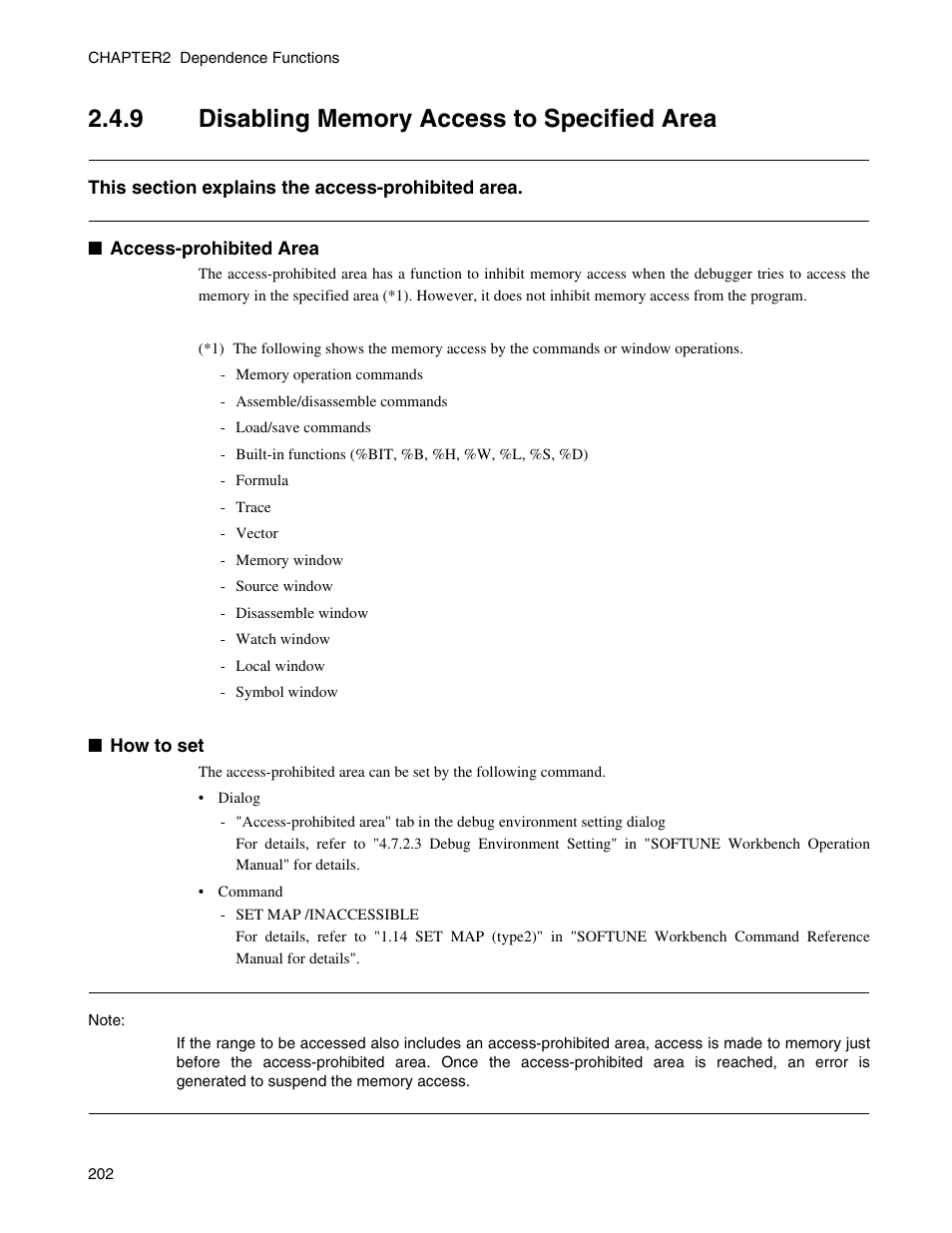 9 disabling memory access to specified area, Disabling memory access to specified area | FUJITSU CM71-00329-7E User Manual | Page 212 / 234