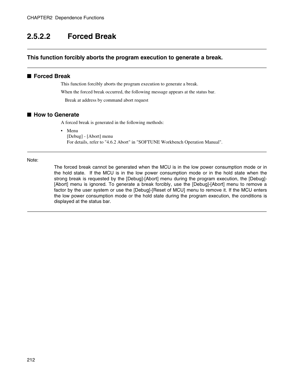 2 forced break, Forced break | FUJITSU CM71-00329-7E User Manual | Page 222 / 234