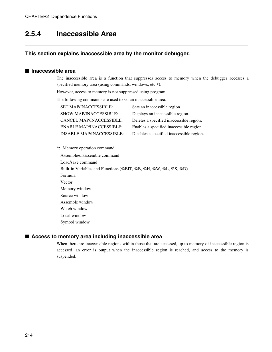 4 inaccessible area, Inaccessible area | FUJITSU CM71-00329-7E User Manual | Page 224 / 234