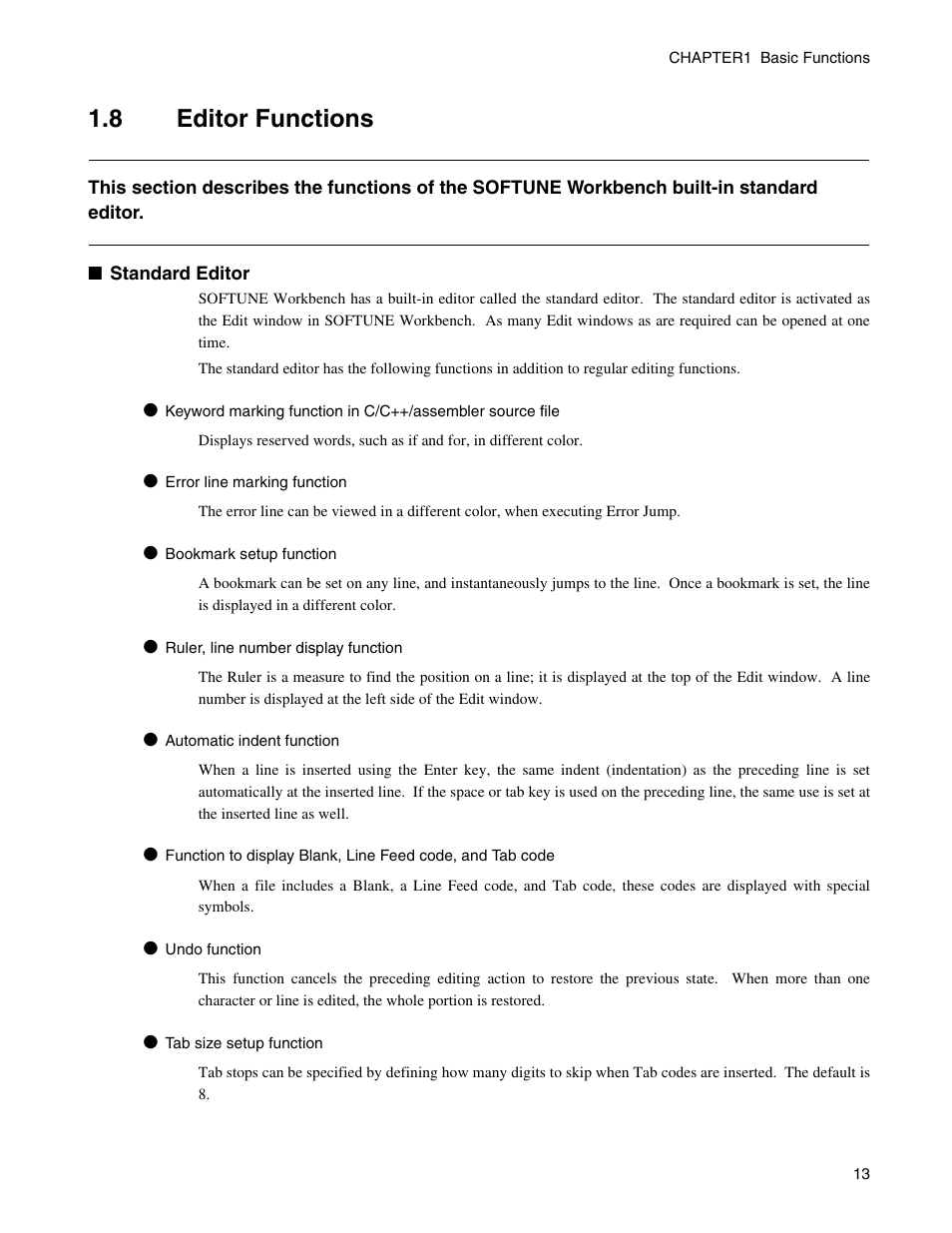 8 editor functions, Editor functions | FUJITSU CM71-00329-7E User Manual | Page 23 / 234