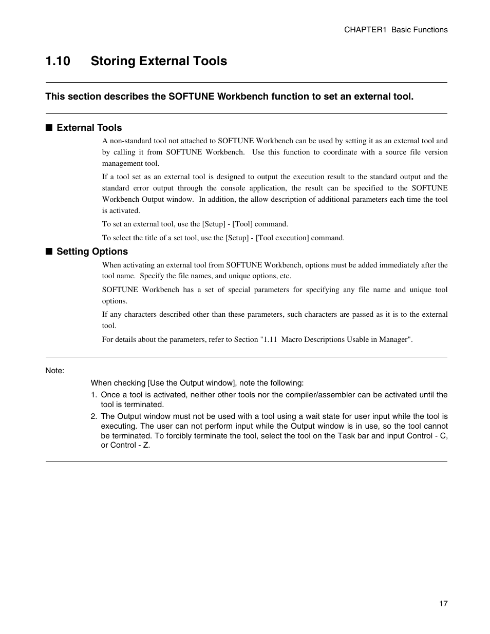 10 storing external tools, Storing external tools | FUJITSU CM71-00329-7E User Manual | Page 27 / 234