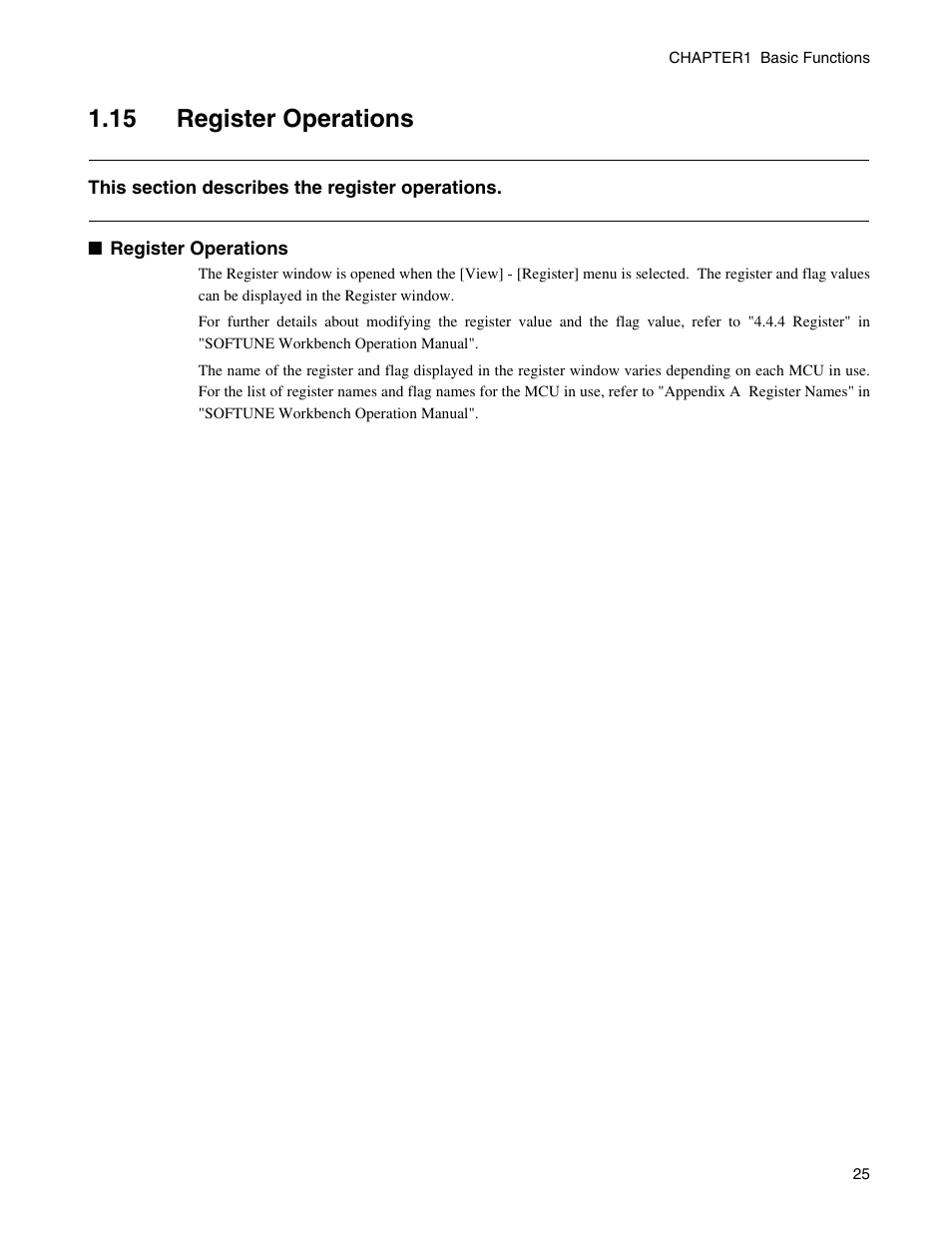 15 register operations, Register operations | FUJITSU CM71-00329-7E User Manual | Page 35 / 234