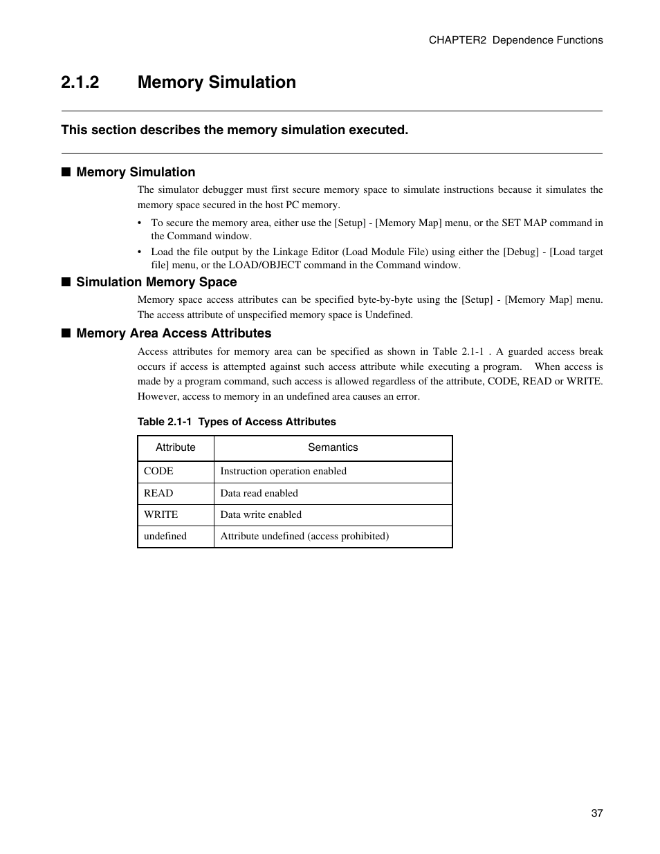 2 memory simulation, Memory simulation | FUJITSU CM71-00329-7E User Manual | Page 47 / 234