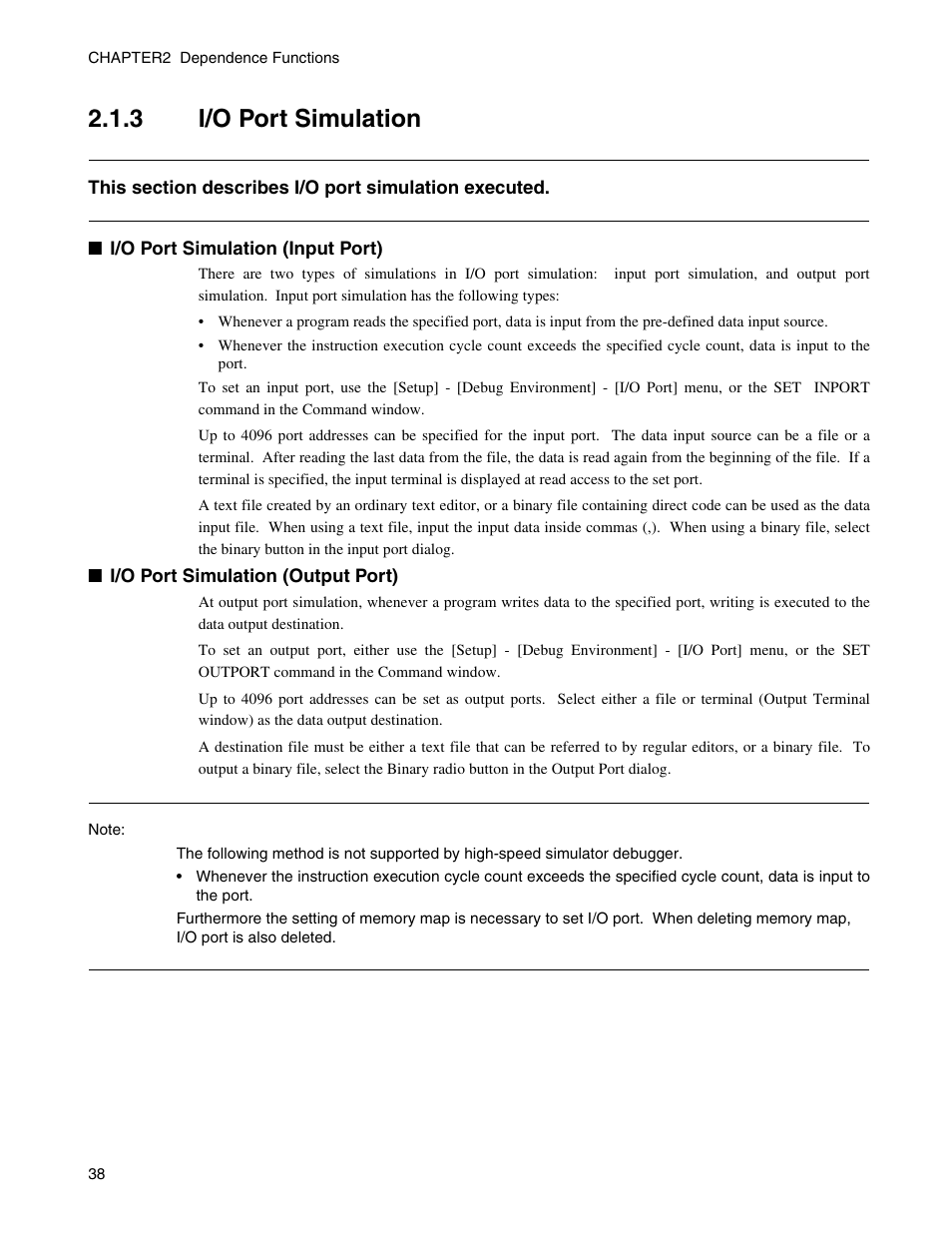 3 i/o port simulation, I/o port simulation | FUJITSU CM71-00329-7E User Manual | Page 48 / 234