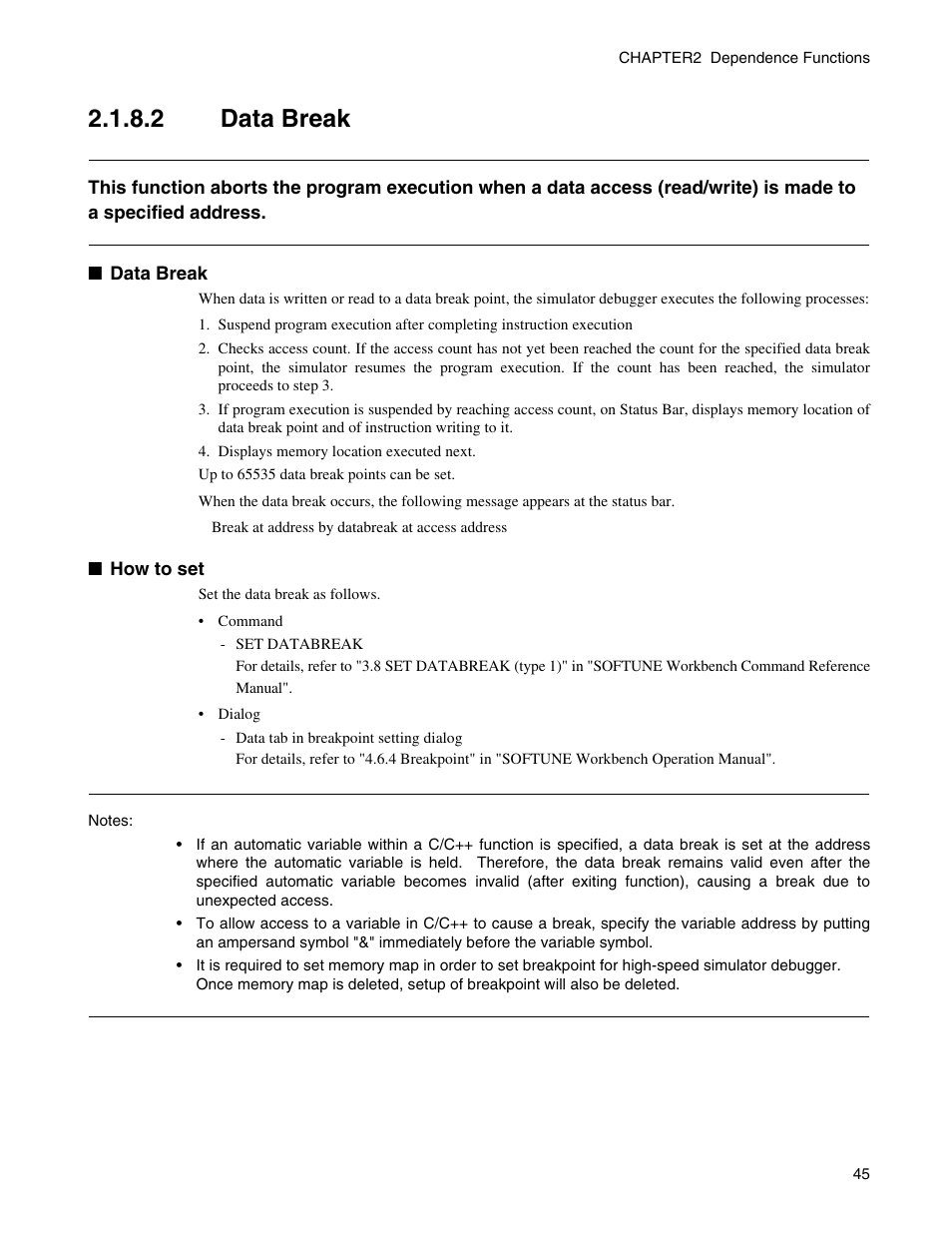 2 data break, Data break | FUJITSU CM71-00329-7E User Manual | Page 55 / 234