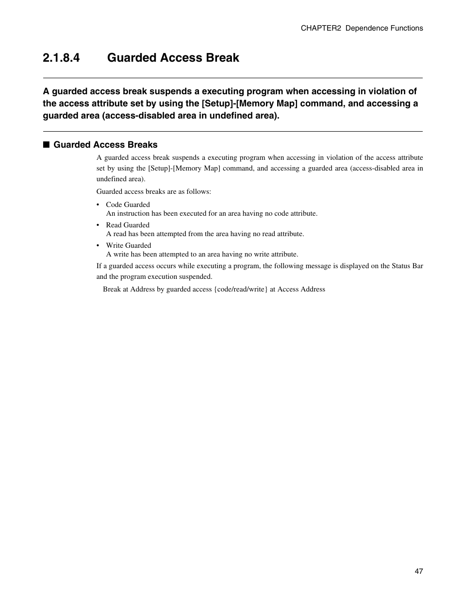 4 guarded access break, Guarded access break | FUJITSU CM71-00329-7E User Manual | Page 57 / 234