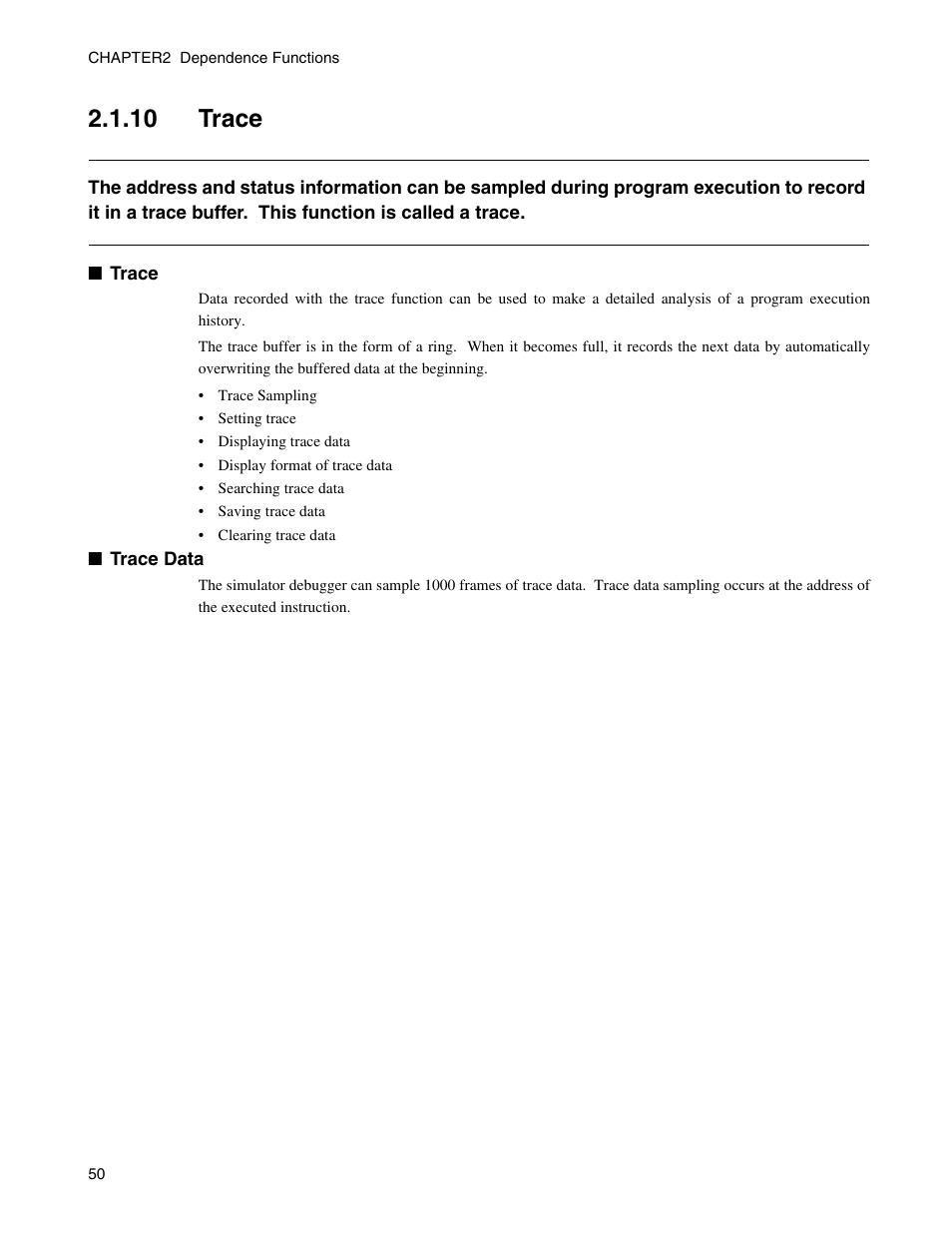 10 trace, Trace | FUJITSU CM71-00329-7E User Manual | Page 60 / 234