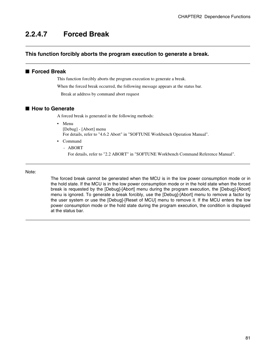 7 forced break, Forced break | FUJITSU CM71-00329-7E User Manual | Page 91 / 234