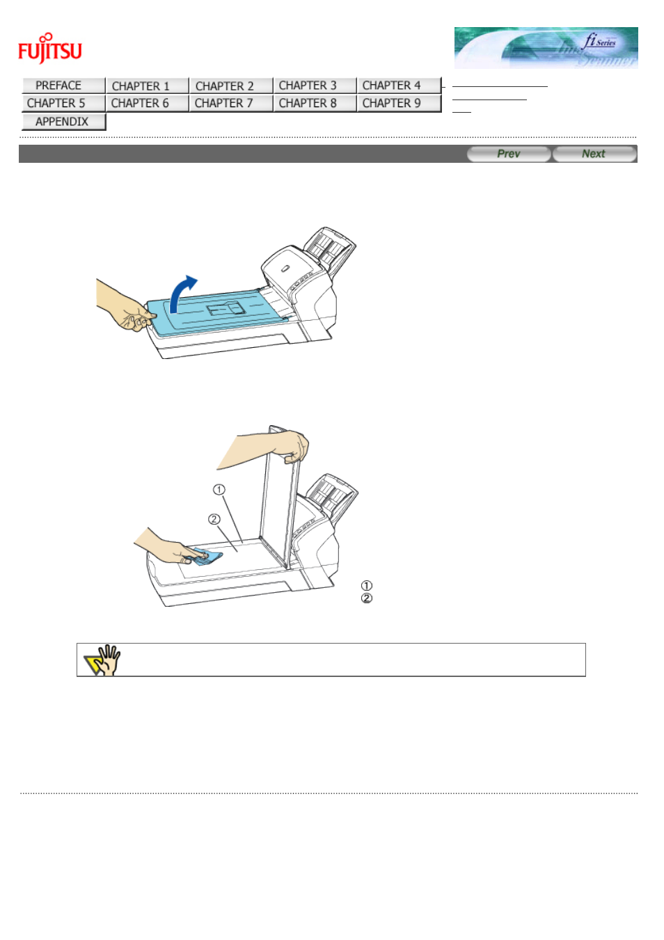 2 cleaning the flatbed [fi-6230 only | FUJITSU Image Scanner fi-6130 User Manual | Page 132 / 222