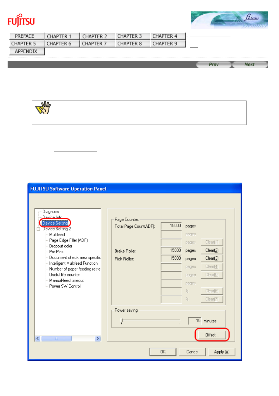 3 offset/scan scale, Offset setting, Vertical magnification adjustment | FUJITSU Image Scanner fi-6130 User Manual | Page 193 / 222