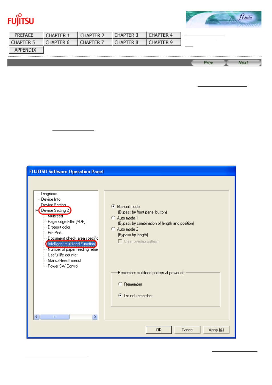 8 intelligent multifeed setting, Intelligent multi-feed function, 8 intelligent multifeed | Setting, Or section | FUJITSU Image Scanner fi-6130 User Manual | Page 206 / 222