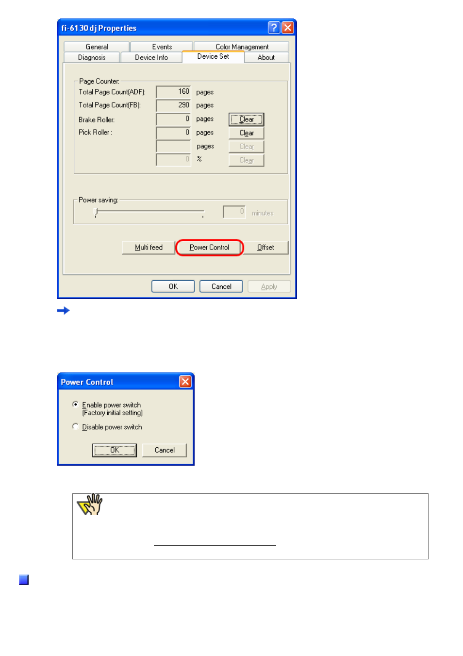 Power save mode | FUJITSU Image Scanner fi-6130 User Manual | Page 26 / 222