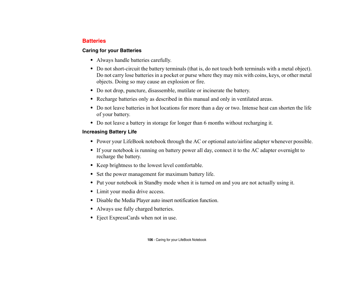 Batteries | FUJITSU V700 User Manual | Page 111 / 161