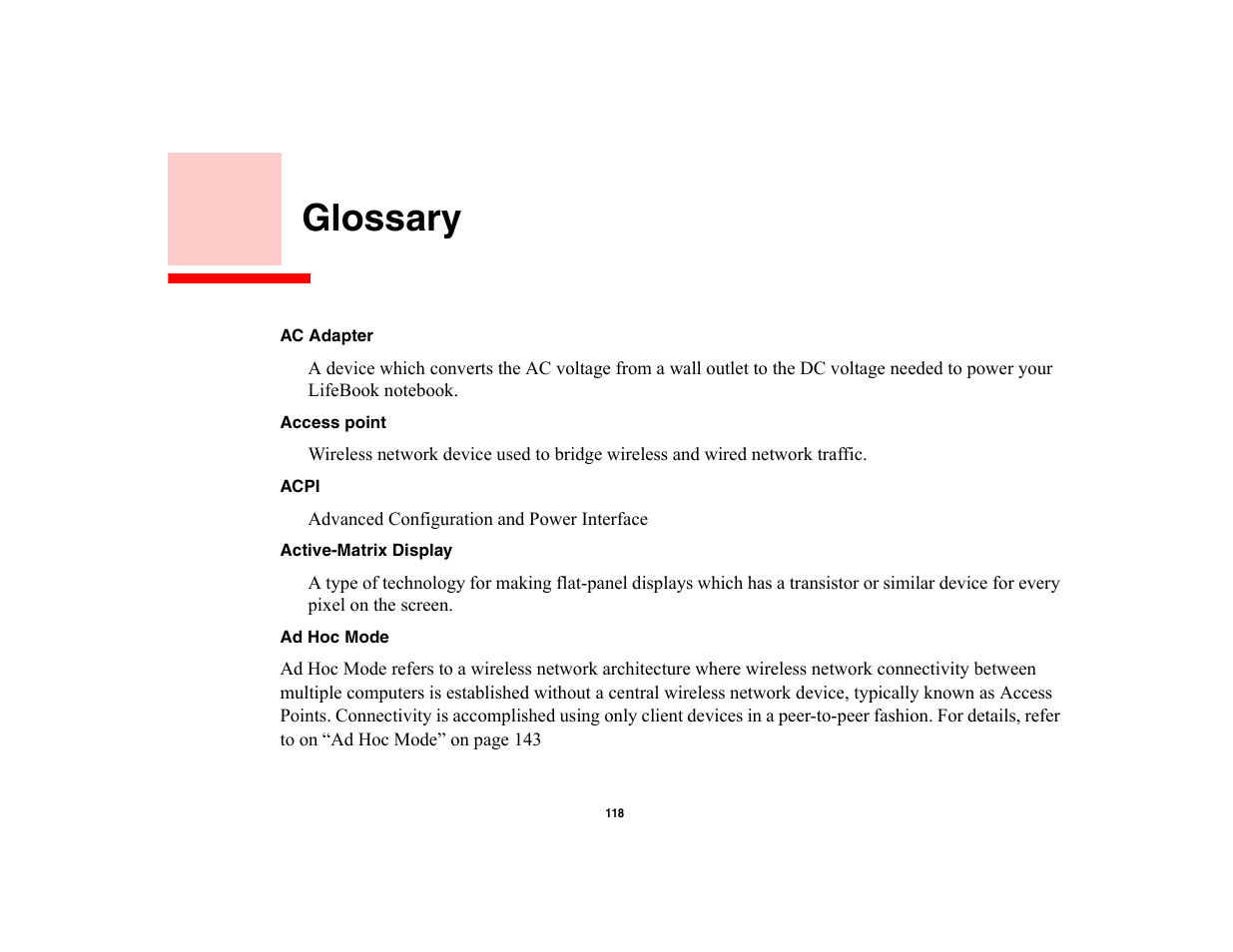 Glossary, Glossary/regulatory | FUJITSU V700 User Manual | Page 123 / 161