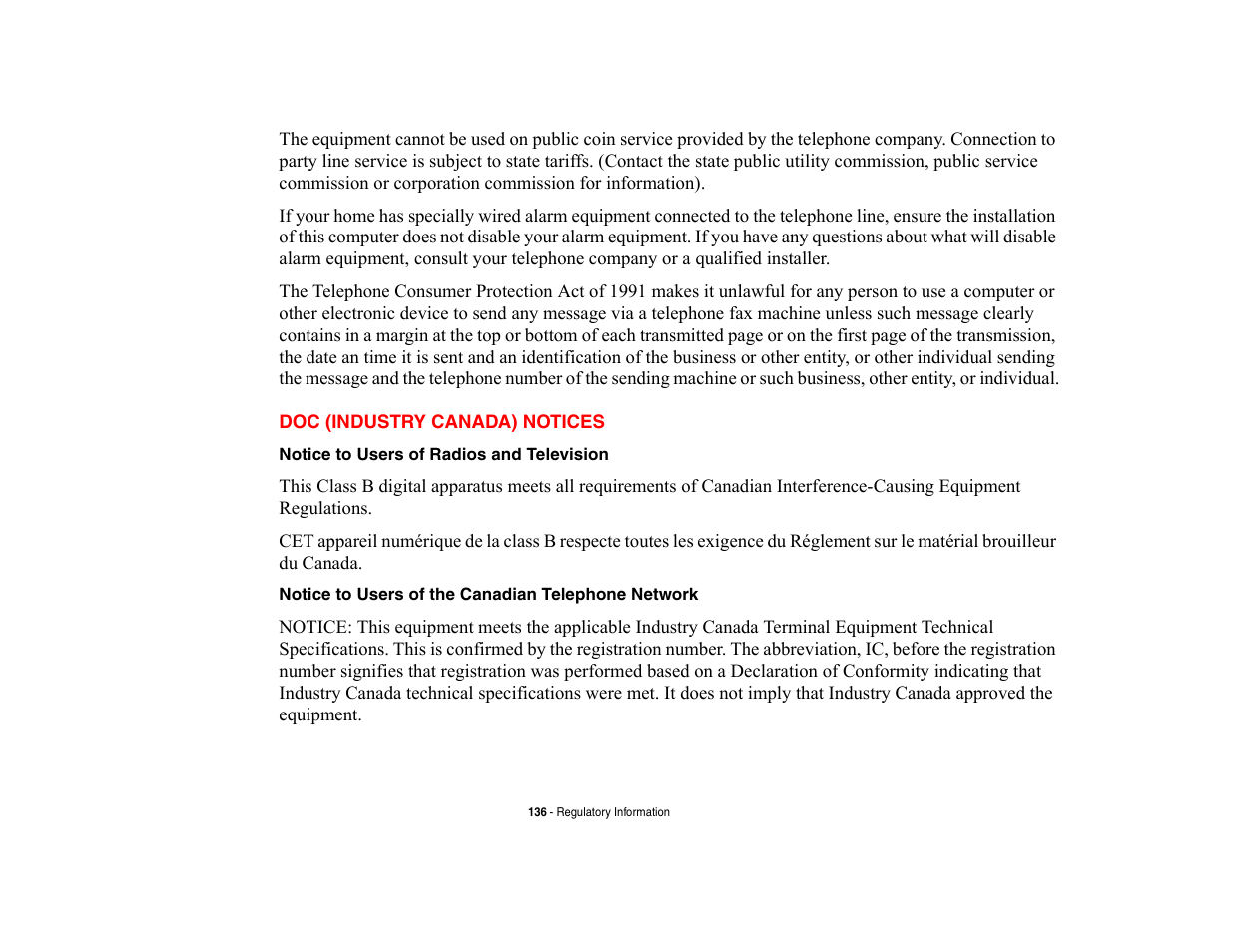 Doc (industry canada) notices | FUJITSU V700 User Manual | Page 141 / 161