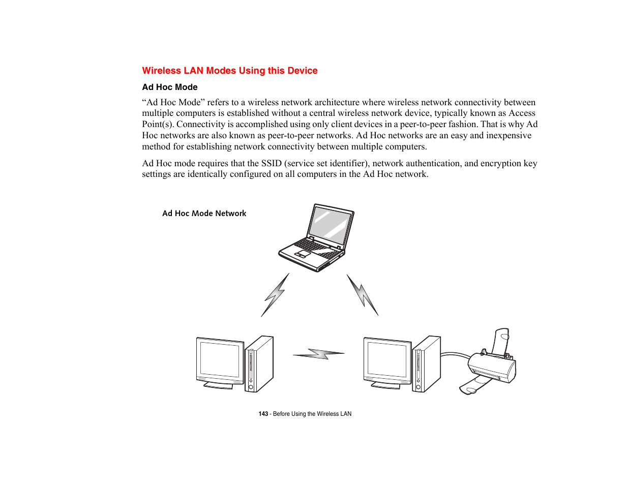 Wireless lan modes using this device | FUJITSU V700 User Manual | Page 148 / 161