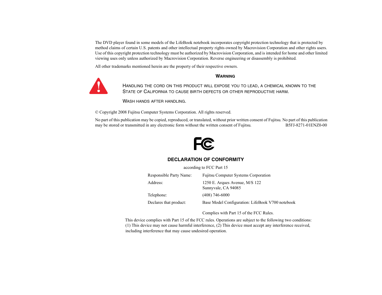 FUJITSU V700 User Manual | Page 3 / 161