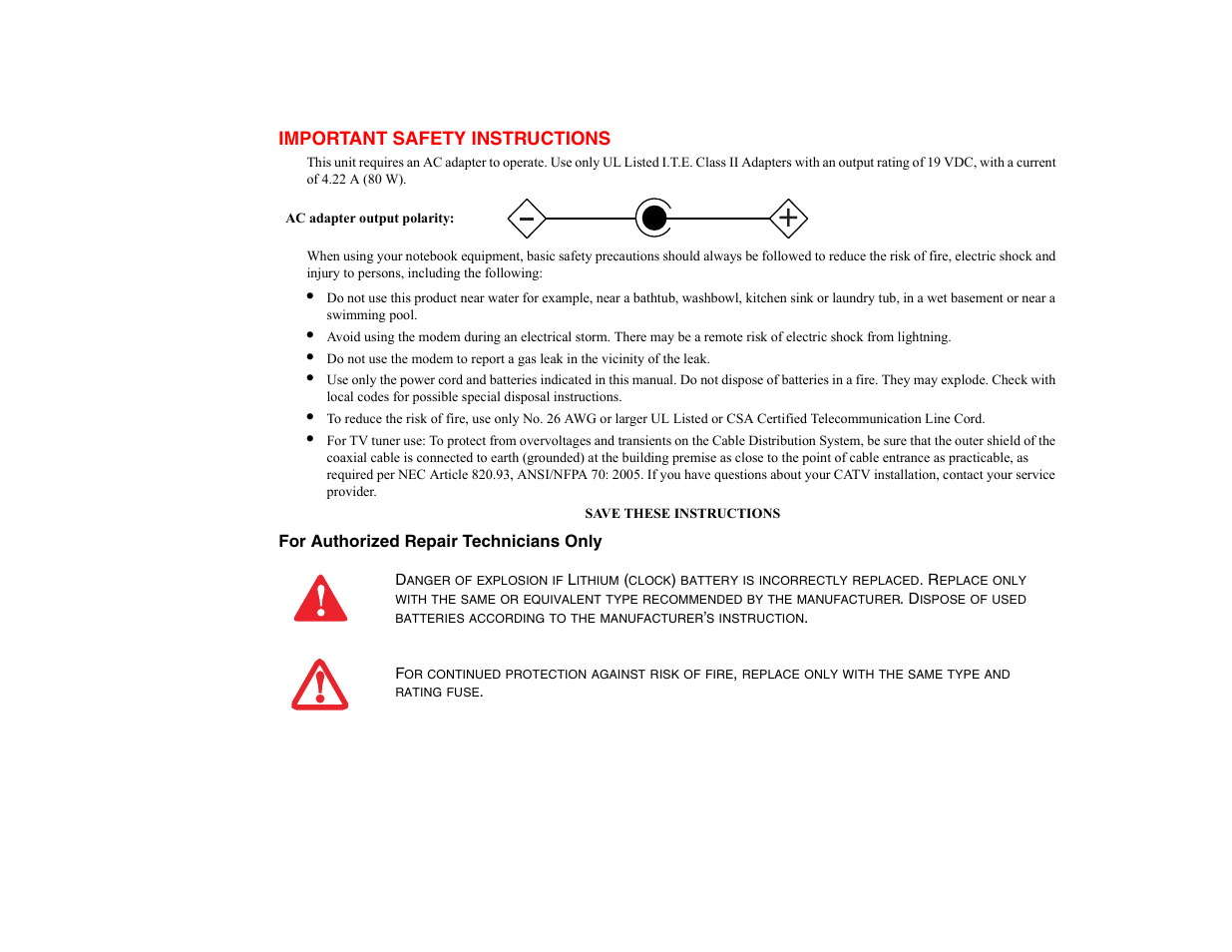Important safety instructions | FUJITSU V700 User Manual | Page 4 / 161