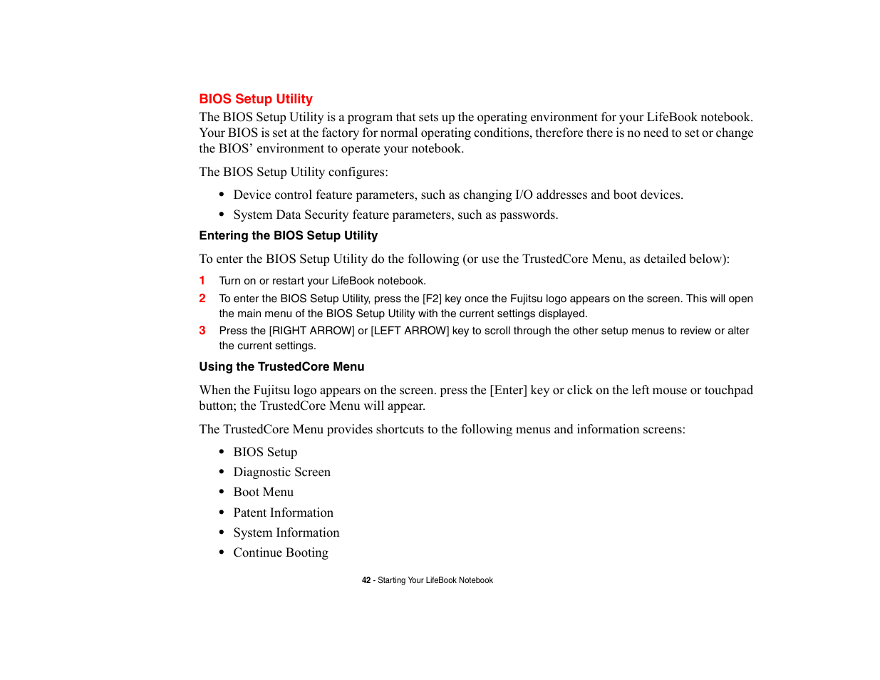 Bios setup utility | FUJITSU V700 User Manual | Page 47 / 161