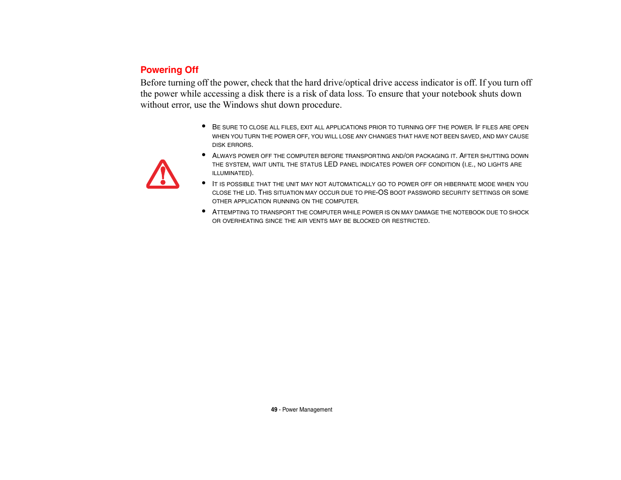 Powering off | FUJITSU V700 User Manual | Page 54 / 161
