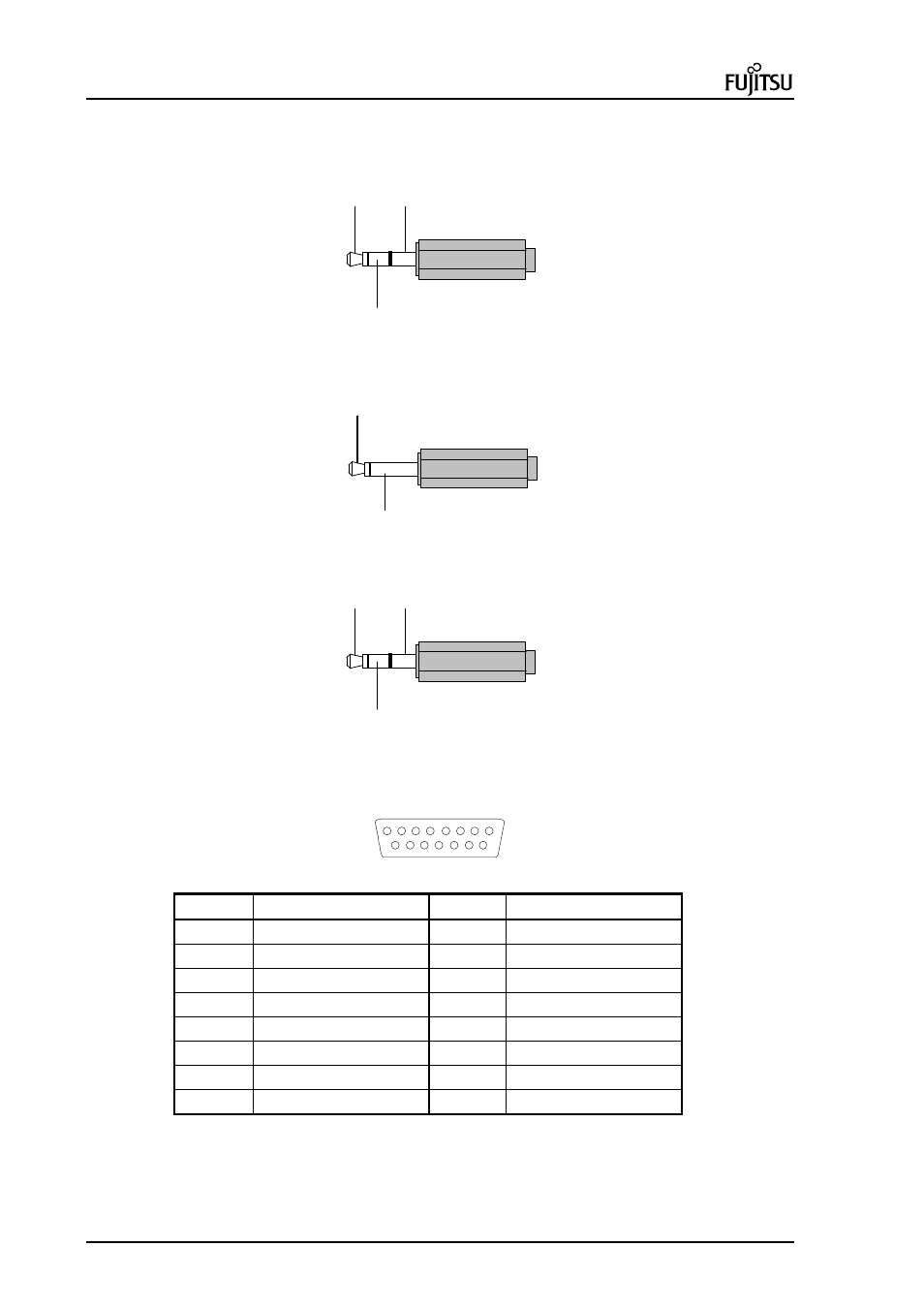 Audio connectors, Speaker type connector, Line-in type connector | FUJITSU ErgoPro m664 User Manual | Page 76 / 98