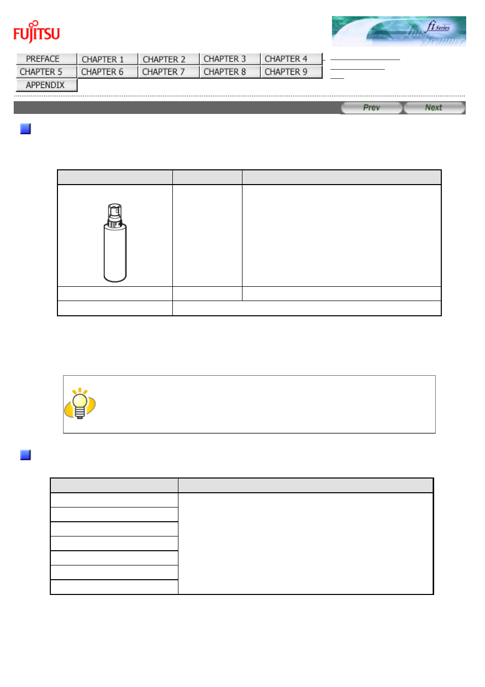 Cleaning materials, Locations and cycle for cleaning | FUJITSU fi-6130 User Manual | Page 122 / 211