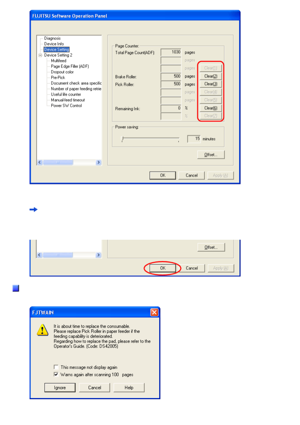 Consumables replacement message | FUJITSU fi-6130 User Manual | Page 133 / 211