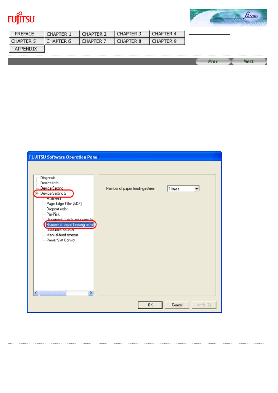 Number of paper feeding retries | FUJITSU fi-6130 User Manual | Page 198 / 211