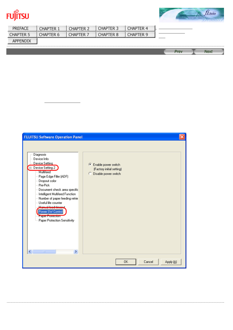 Power sw control | FUJITSU fi-6130 User Manual | Page 202 / 211